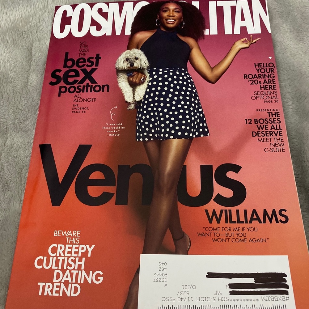 Cosmopolitan Magazine - October 2021 - Venus Williams fashion cosmo mag tennis
